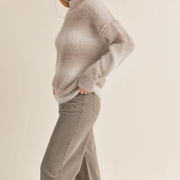 Women's Ombre Knit Sweater | Relaxed Fit | Taupe Multi - Picture 4 of 4